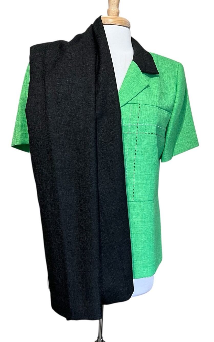 KORET Womens 14 Suit Green Black Top Pants Set 2 Pc Career
